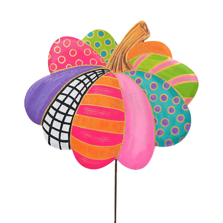 Party Pumpkin Short by The Round Top Collection featuring colorful pink, purple, turquoise, lime green, orange and black-and-white patterns.