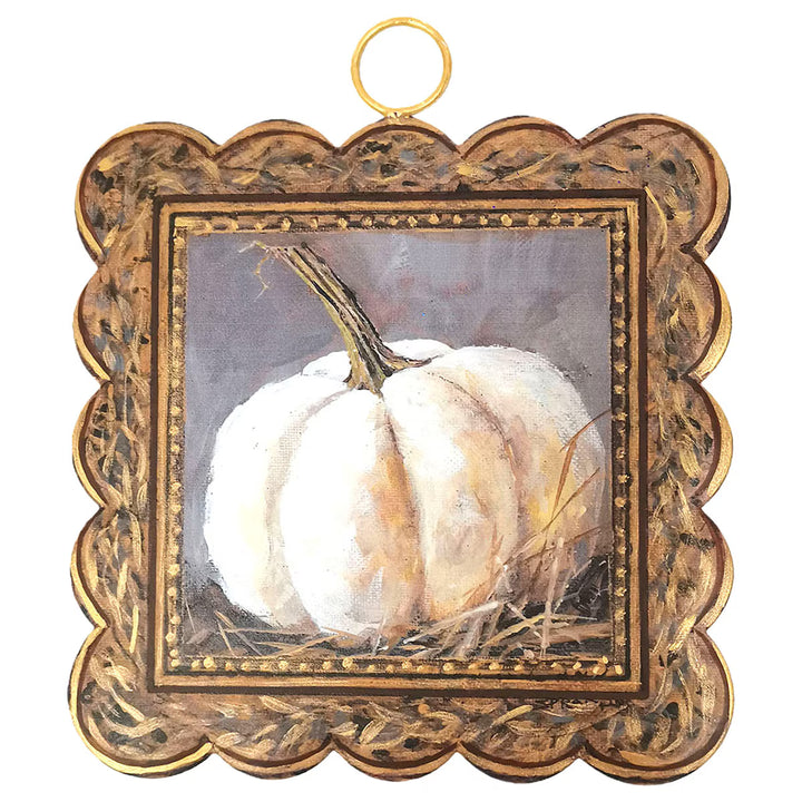 The Round Top Collection | Mini Gallery Art Scallop Gilded White Pumpkin