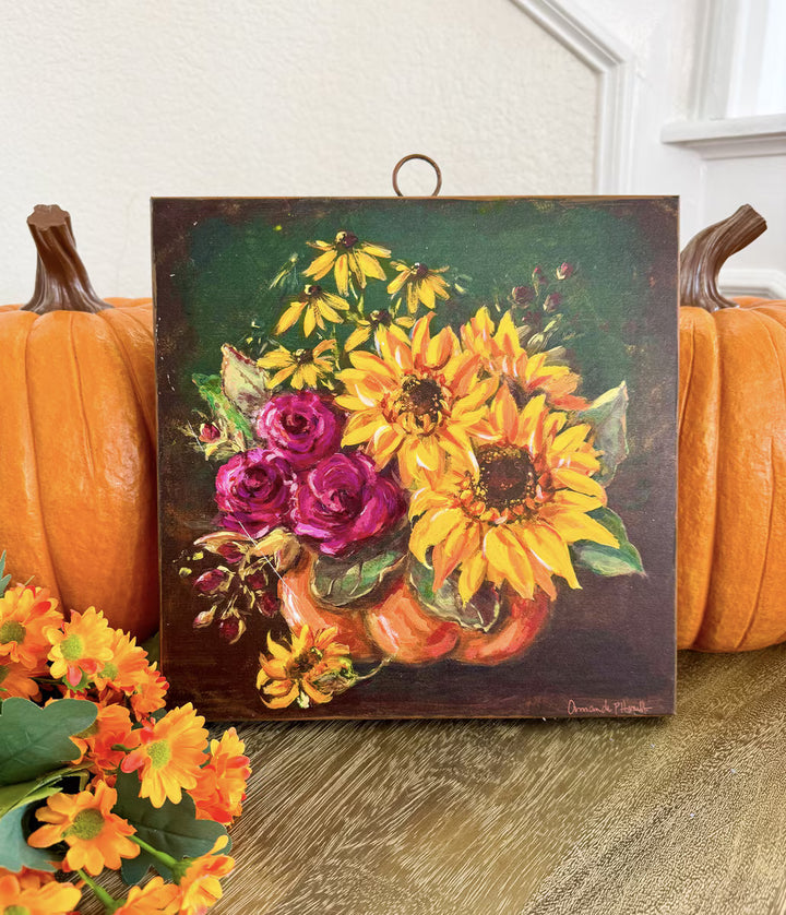 The Round Top Collection | Large Gallery Art Jeweled Flower Pumpkin