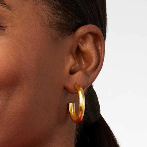 Julie Vos | Havana Medium Hoop Earrings in Gold - Giddy Up Glamour Boutique