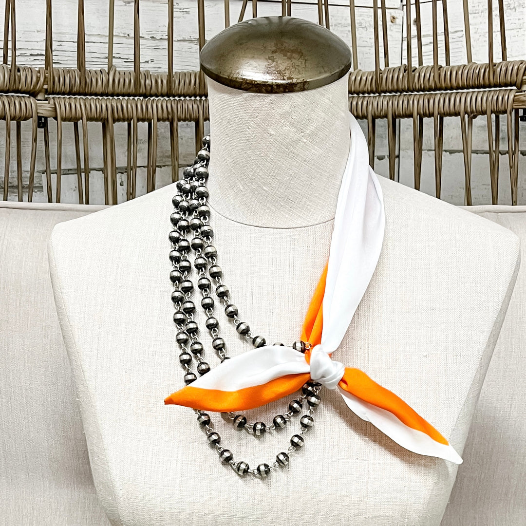 Gameday Glam Twilly Scarf in Orange and White