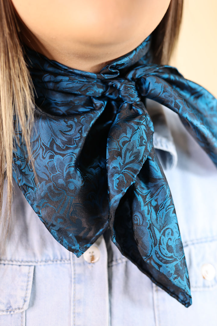 Baroque Wild Rag in Cobalt Blue - Giddy Up Glamour Boutique