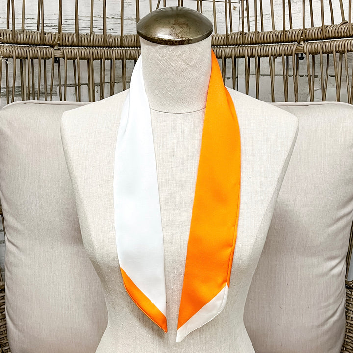 Gameday Glam Twilly Scarf in Orange and White