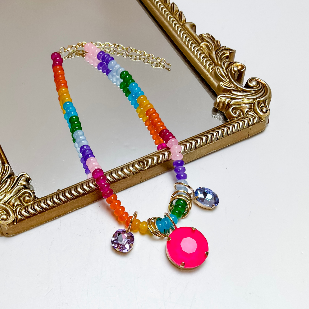 Fancy &amp; Co | The Crystal Crush Beaded Necklace in Multiple Color Options