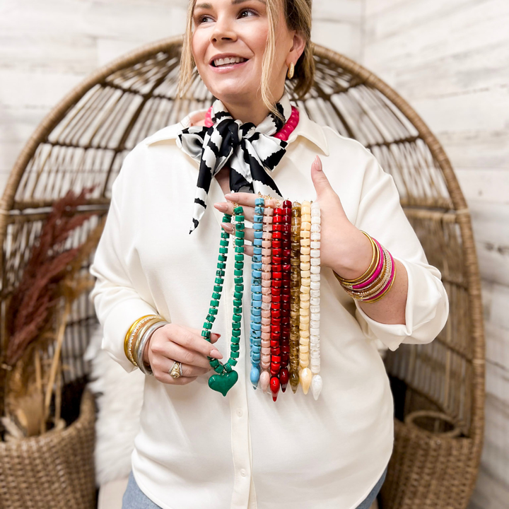 Fancy &amp; Co | The Love Struck Beaded Necklace in Multiple Color Options