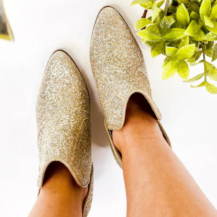 Online Exclusive | Fiera Glitter Booties in Gold
