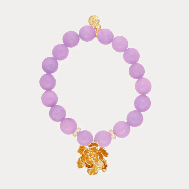 BuDhaGirl | Fleur Beaded Bracelet in Lilac Purple