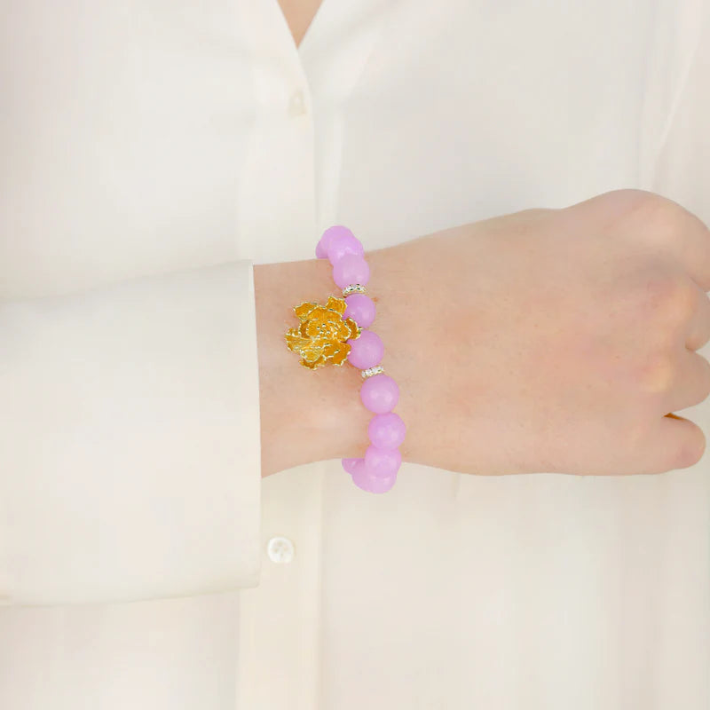BuDhaGirl | Fleur Beaded Bracelet in Lilac Purple