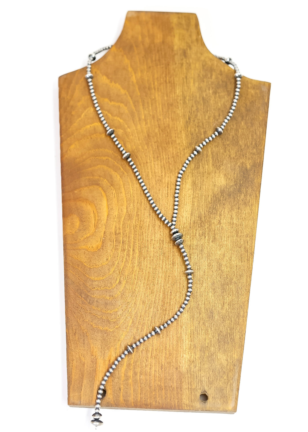 Navajo | Handmade Sterling Silver Graduated Saucer Navajo Pearls Lariat Necklace