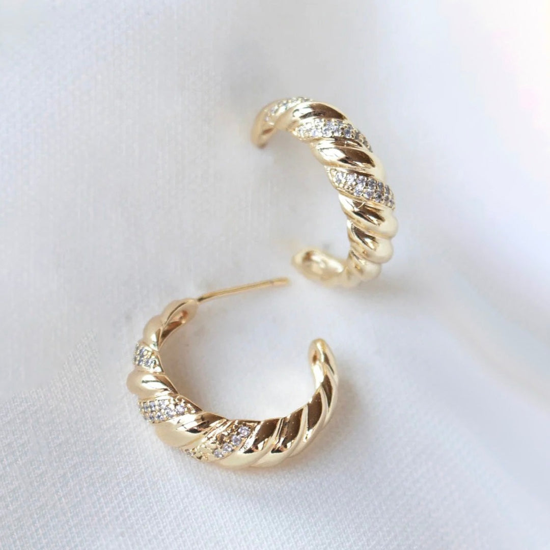 Kinsey Designs | Luca Gold Tone Hoop Earrings - Giddy Up Glamour Boutique