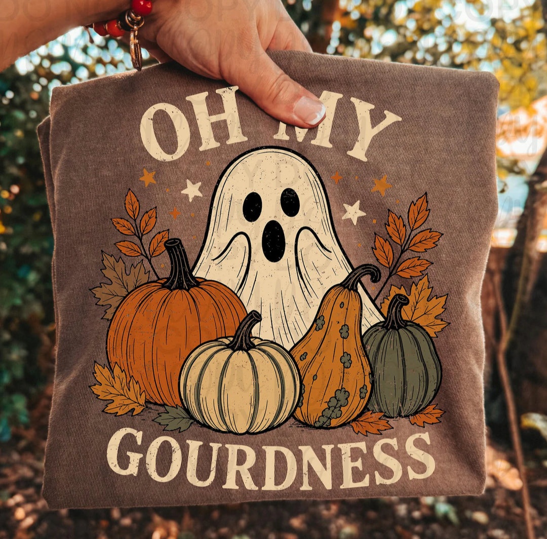 Made to Order | Oh My Ghost Graphic Design Tee or Sweatshirt in Multiple Printing Options on Brown