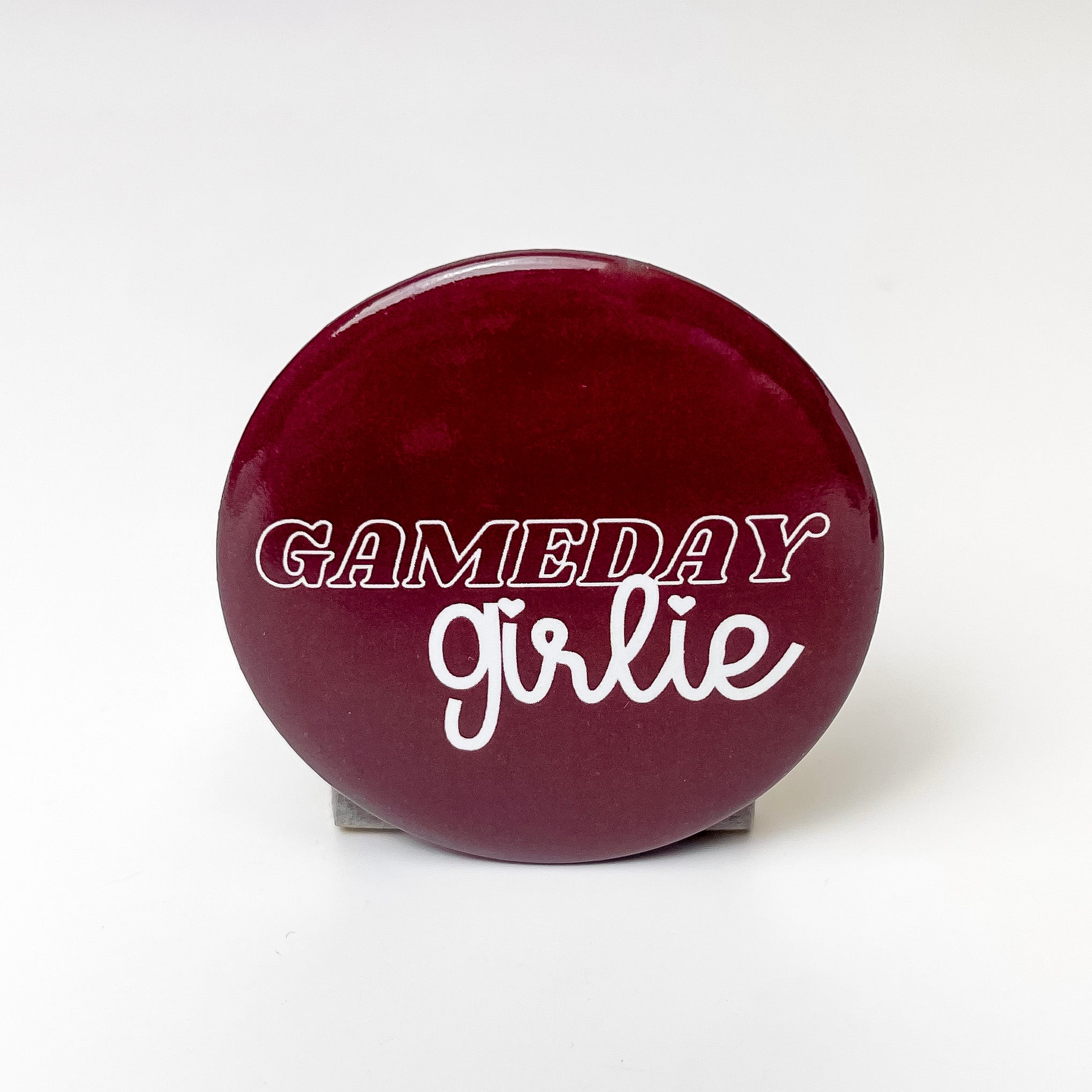 Gameday Girie Gameday Button Pin in Maroon and White