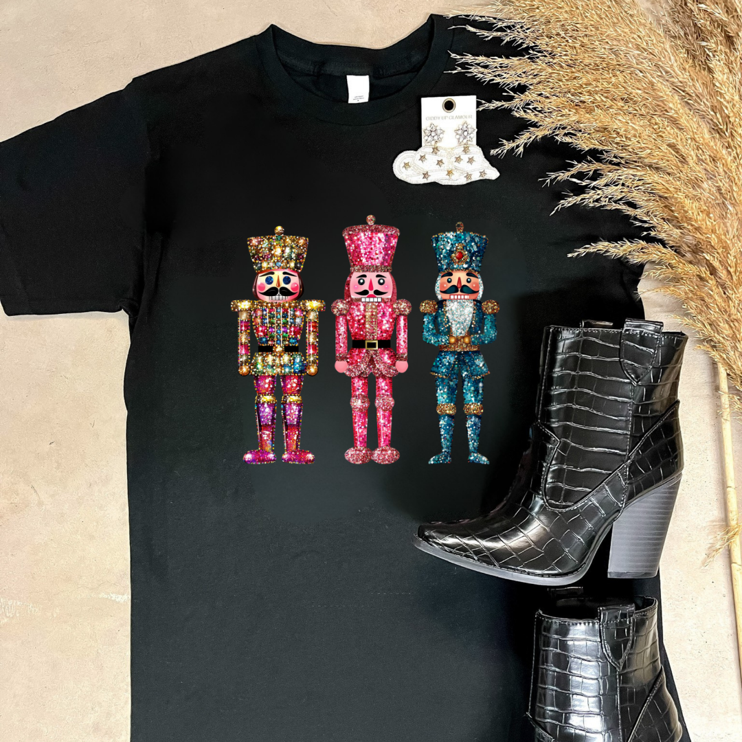 Online Exclusive | Glitter Nutcrackers Graphic Tee in Multiple Color Options