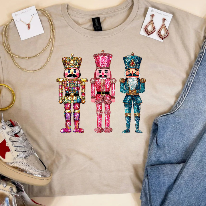 Online Exclusive | Glitter Nutcrackers Graphic Tee in Multiple Color Options