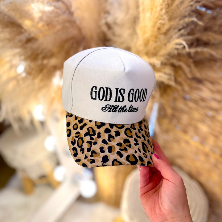 God is Good All The Time Two Tone Canvas Trucker Cap in Multiple Color Options