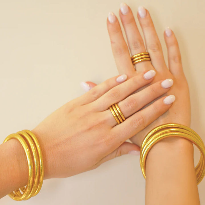 BuDhaGirl | Set of Three | All Weather Rings in Aura Gold