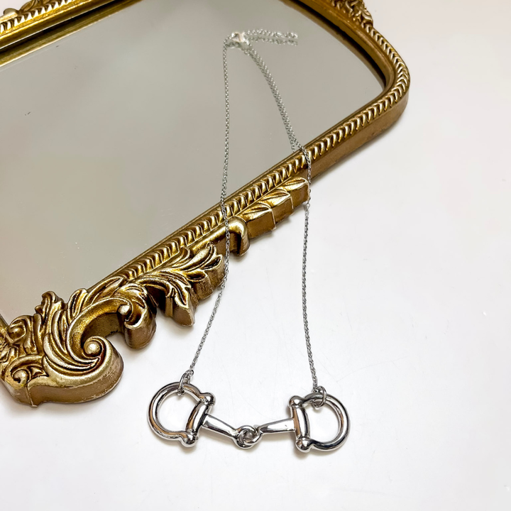 Grace in the Gait Snaffle Bit Chain Necklace in Silver Tone