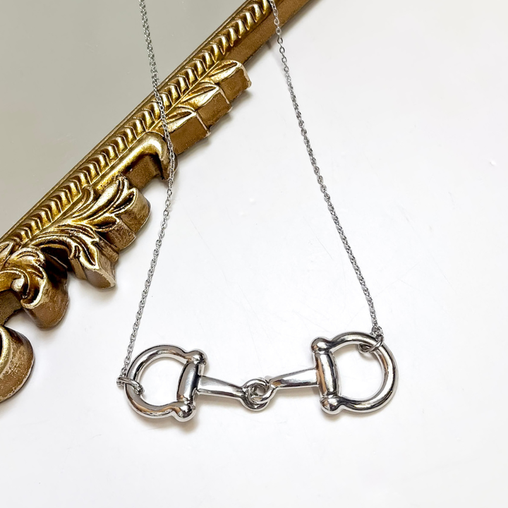 Grace in the Gait Snaffle Bit Chain Necklace in Silver Tone