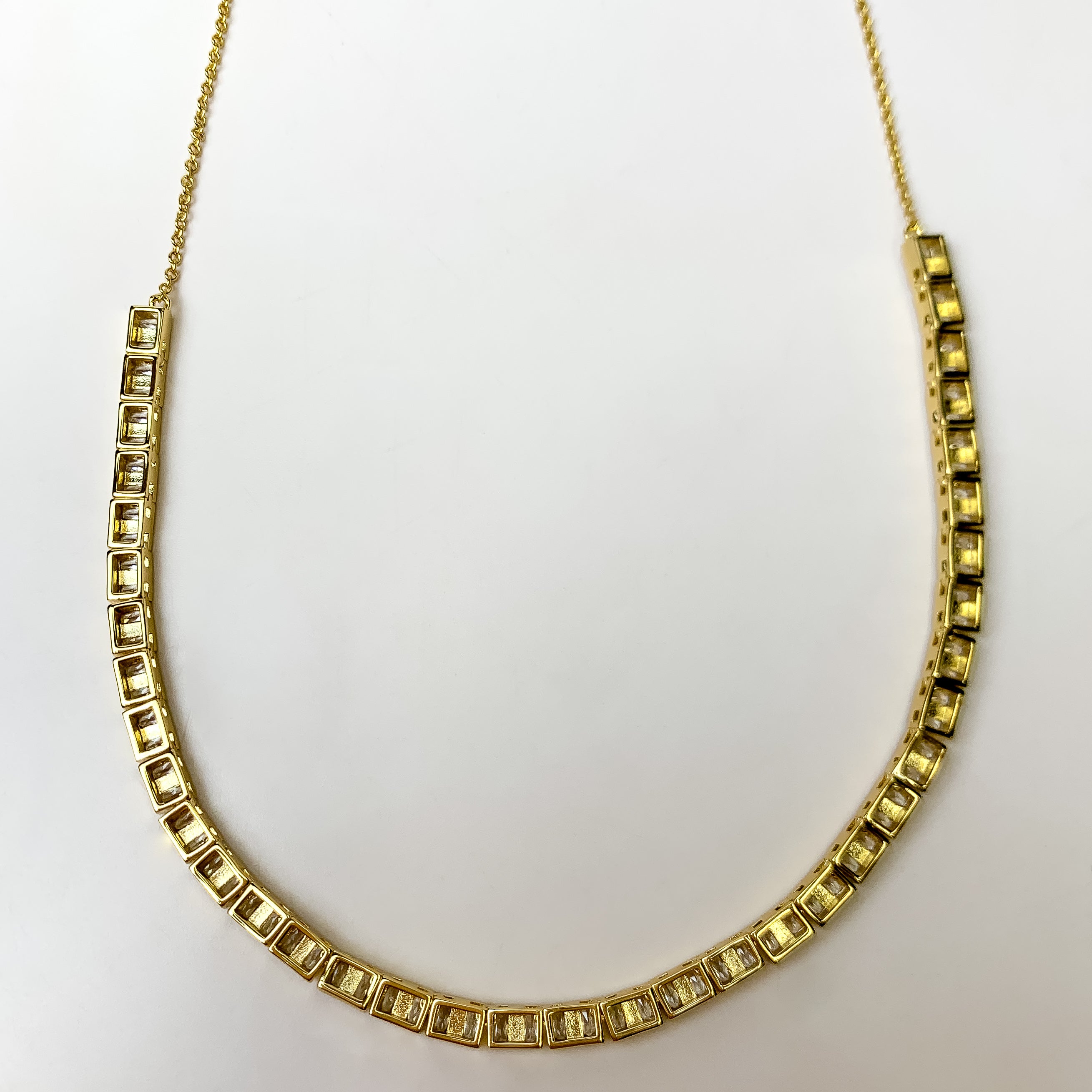 This Gracie Gold Tennis Necklace in White by Kendra Scott is pictured on a white background.
