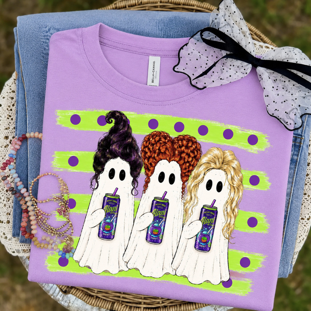 Made to Order | Halloween Witches Brew Graphic Design Tee or Sweatshirt in Multiple Printing Options on Purple