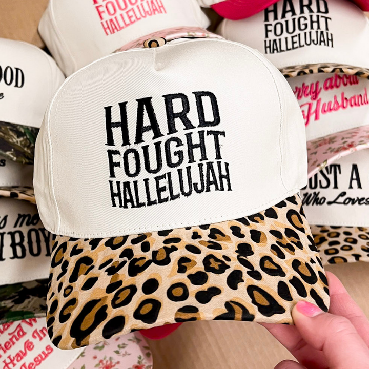Hard Fought Hallelujah Two Tone Canvas Trucker Cap in Multiple Color Options