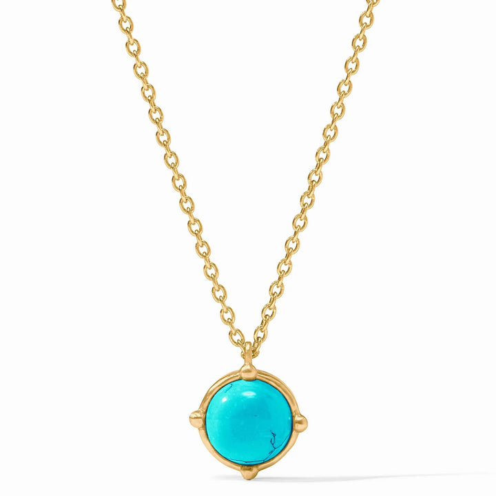 Julie Vos | Honeybee Solitaire Necklace in Turquoise Blue