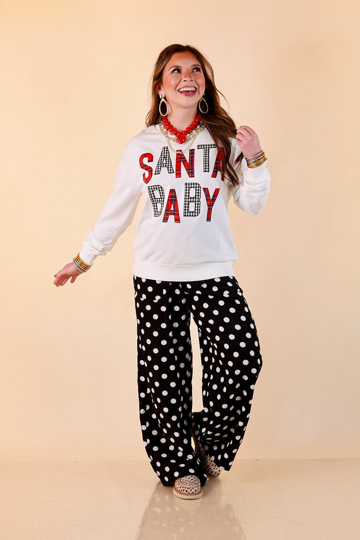 Hurry Down the Chimney Santa Baby Sweatshirt in White