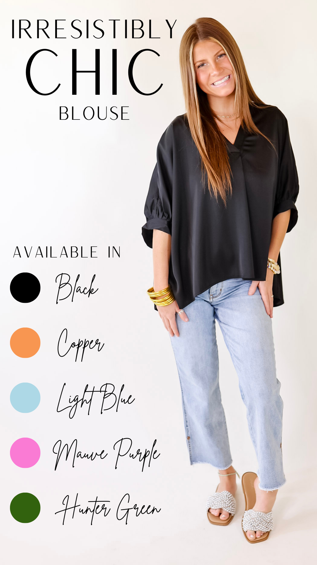 Irresistibly Chic Half Sleeve Oversized Blouse in Black