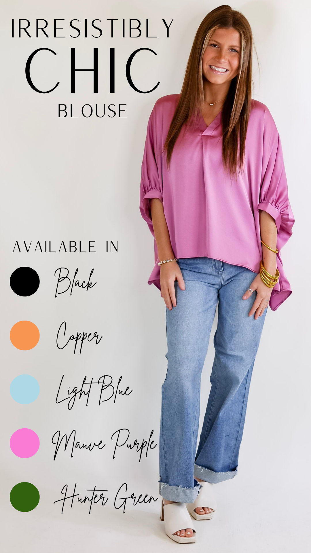 Irresistibly Chic Half Sleeve Oversized Blouse in Mauve Purple
