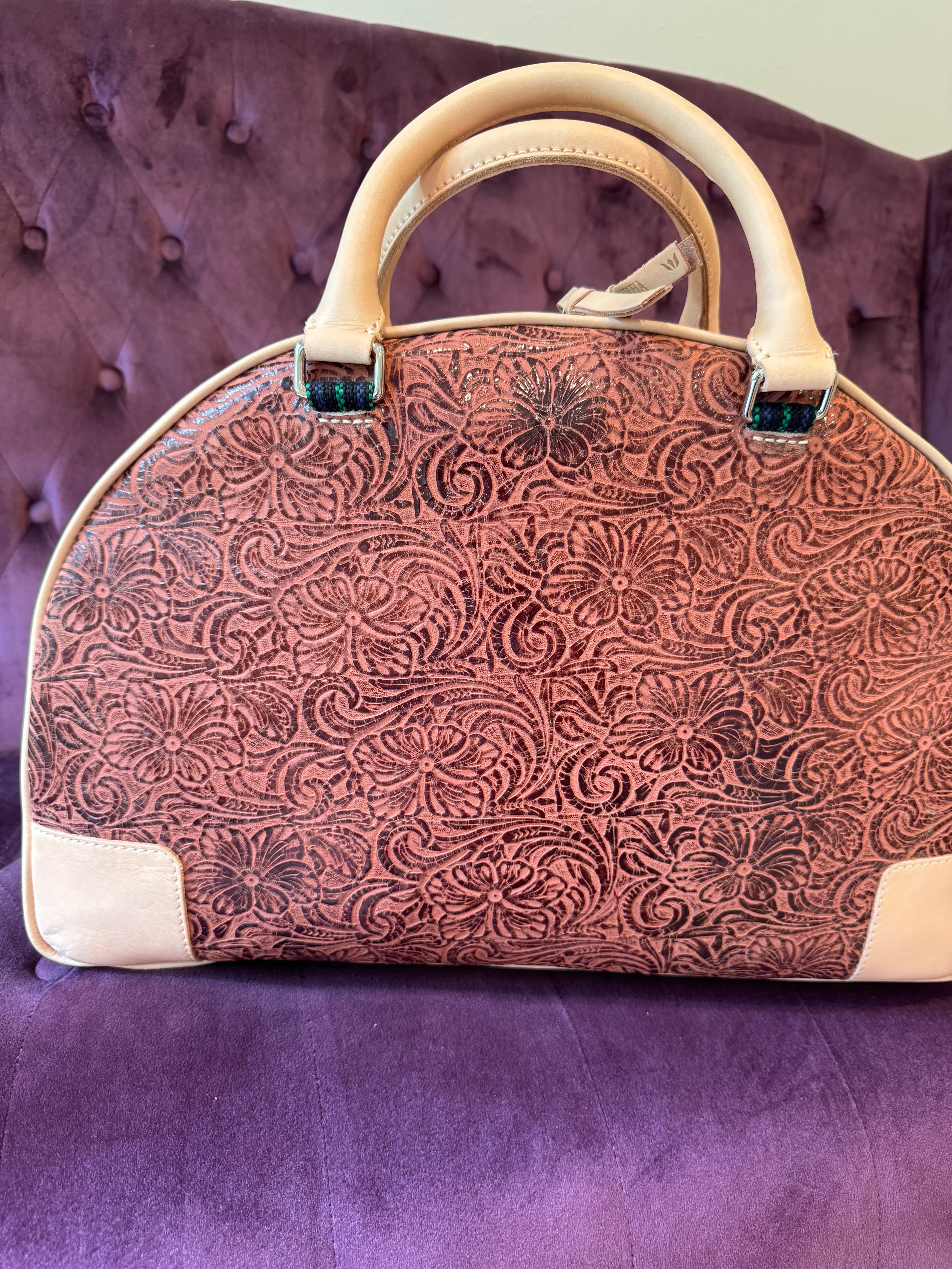 Blemished Consuela #2404 Sally Brown Tooled Commuter Bag • FINAL SALE - Giddy Up Glamour Boutique