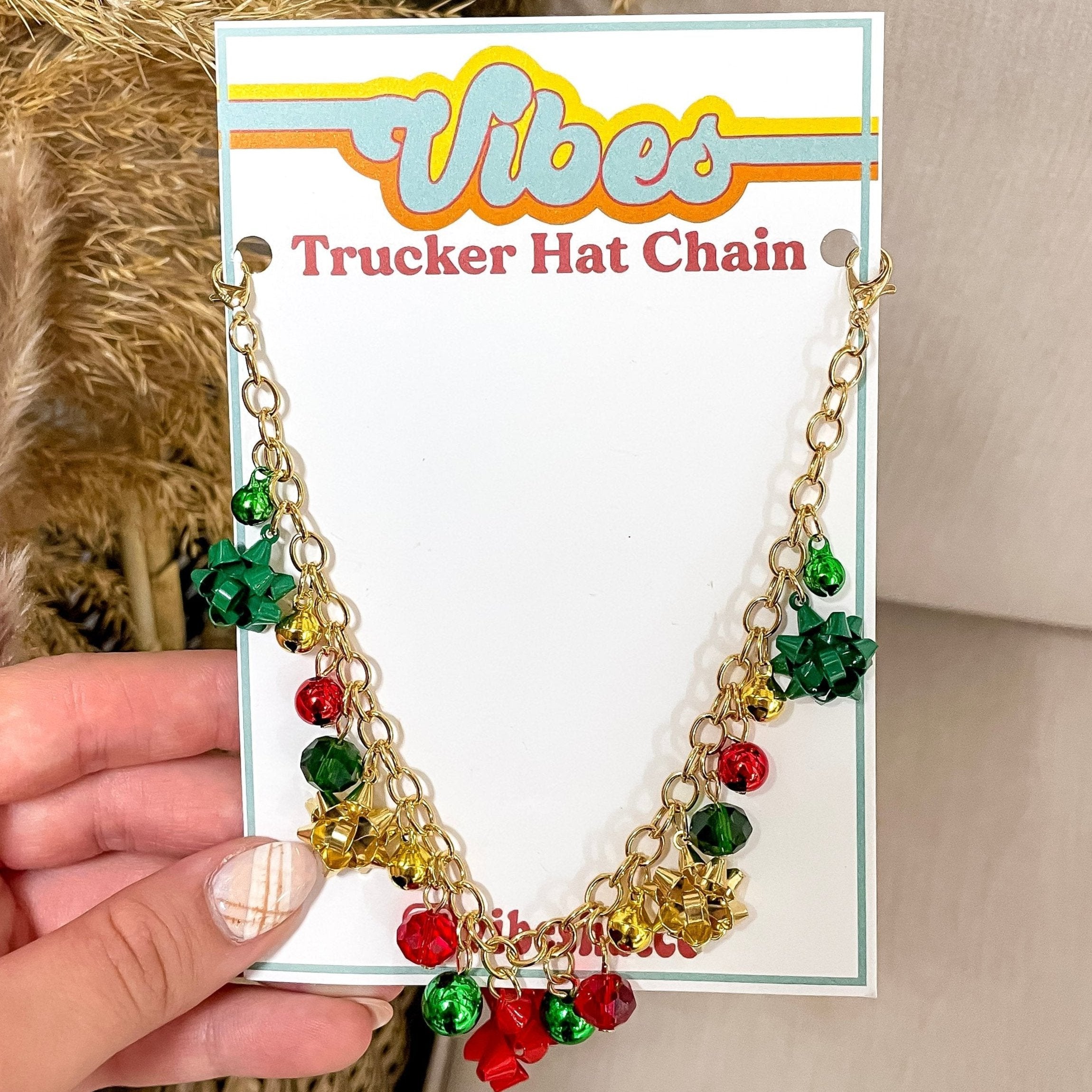 Trucker Hat Chain in Christmas Bows