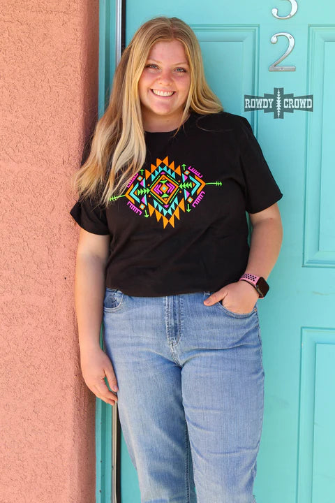 Online Exclusive | Good Vibes Short Sleeve Graphic Tee in Black - Giddy Up Glamour Boutique