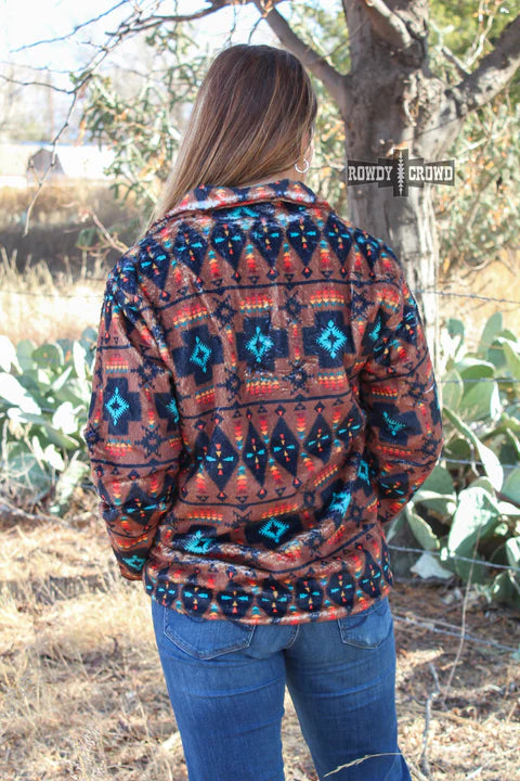 Online Exclusive | River Walk Pullover in Aztec Print - Giddy Up Glamour Boutique