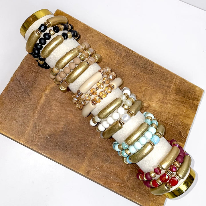 Light Pink and Cream 3 Piece Bracelet Set