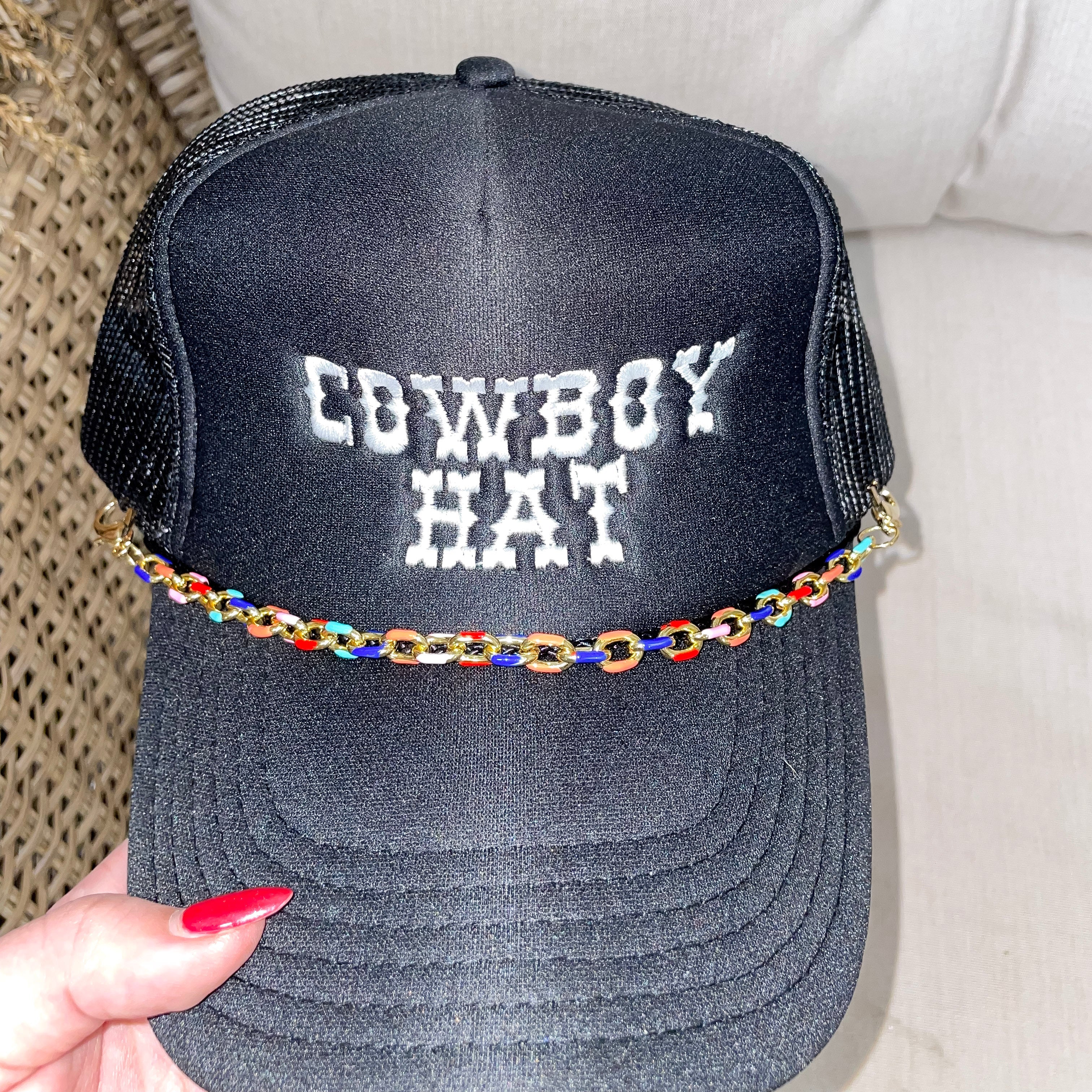 Trucker Hat Chain in Multicolored and Gold