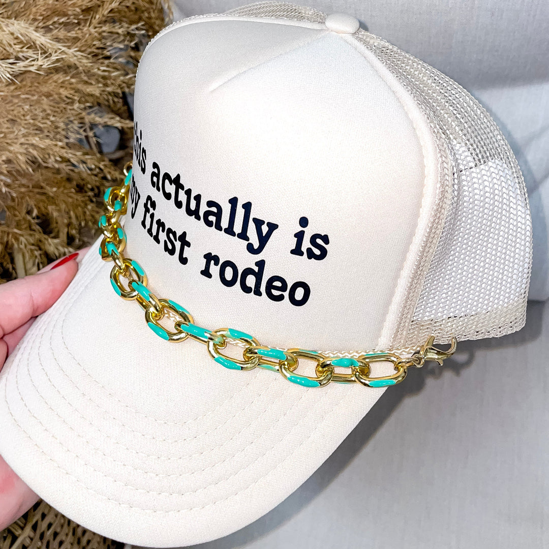 Trucker Hat Chain in Gold and Teal