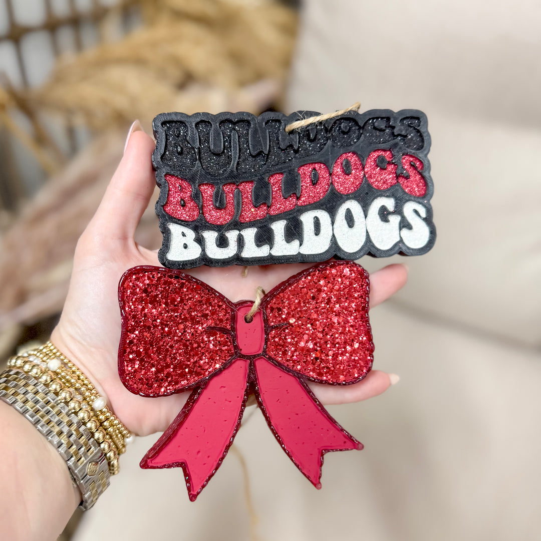 Glamourous Garnet Glittery Bow Freshie in Various Scents