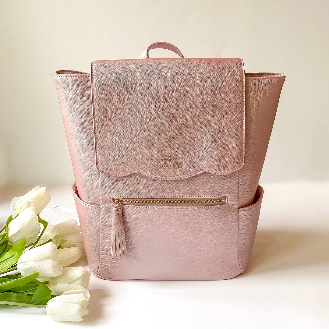 Hollis | Frilly Full Size Backpack in Blush - Giddy Up Glamour Boutique