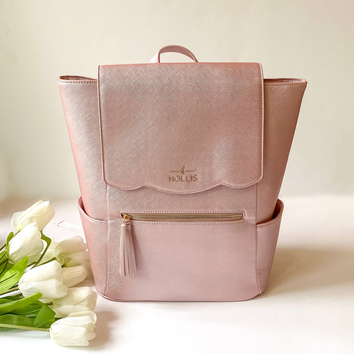 Hollis | Frilly Full Size Backpack in Blush - Giddy Up Glamour Boutique