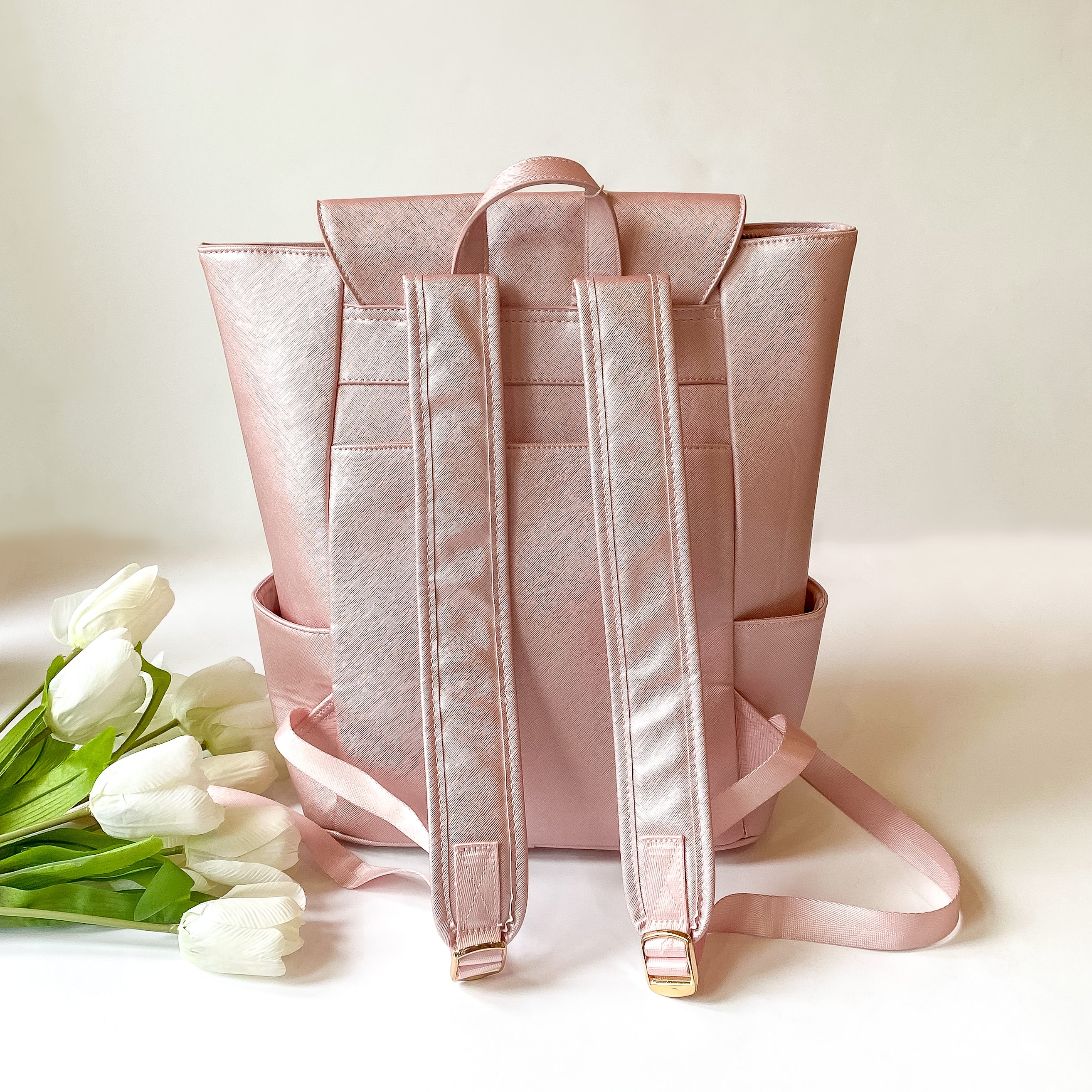 Hollis | Frilly Full Size Backpack in Blush - Giddy Up Glamour Boutique