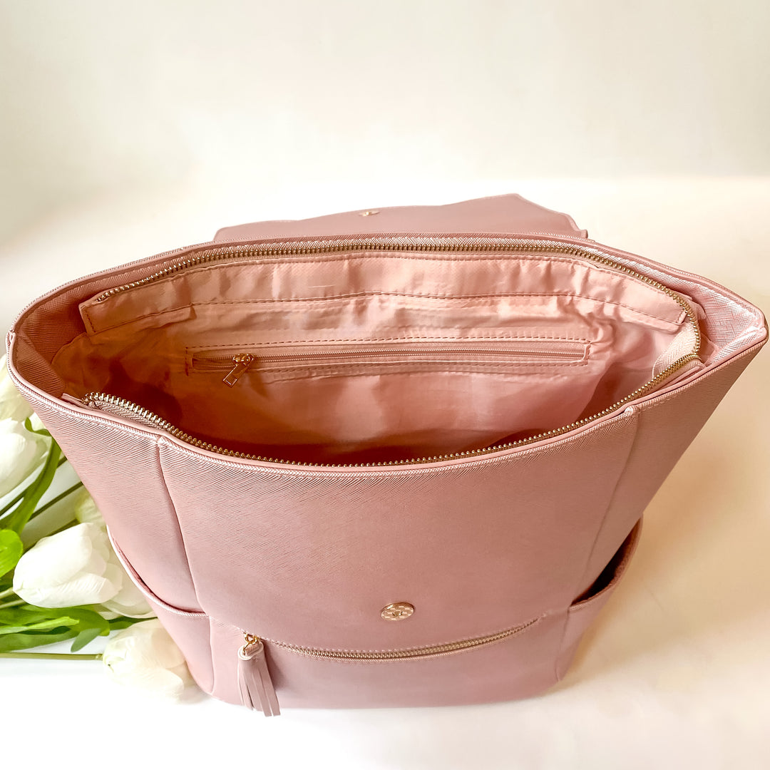 Hollis | Frilly Full Size Backpack in Blush - Giddy Up Glamour Boutique