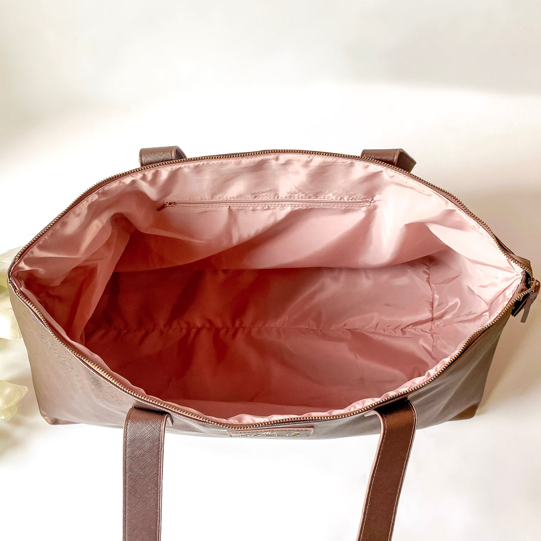 Hollis | Slumber Party Overnighter in Metallic Mocha - Giddy Up Glamour Boutique