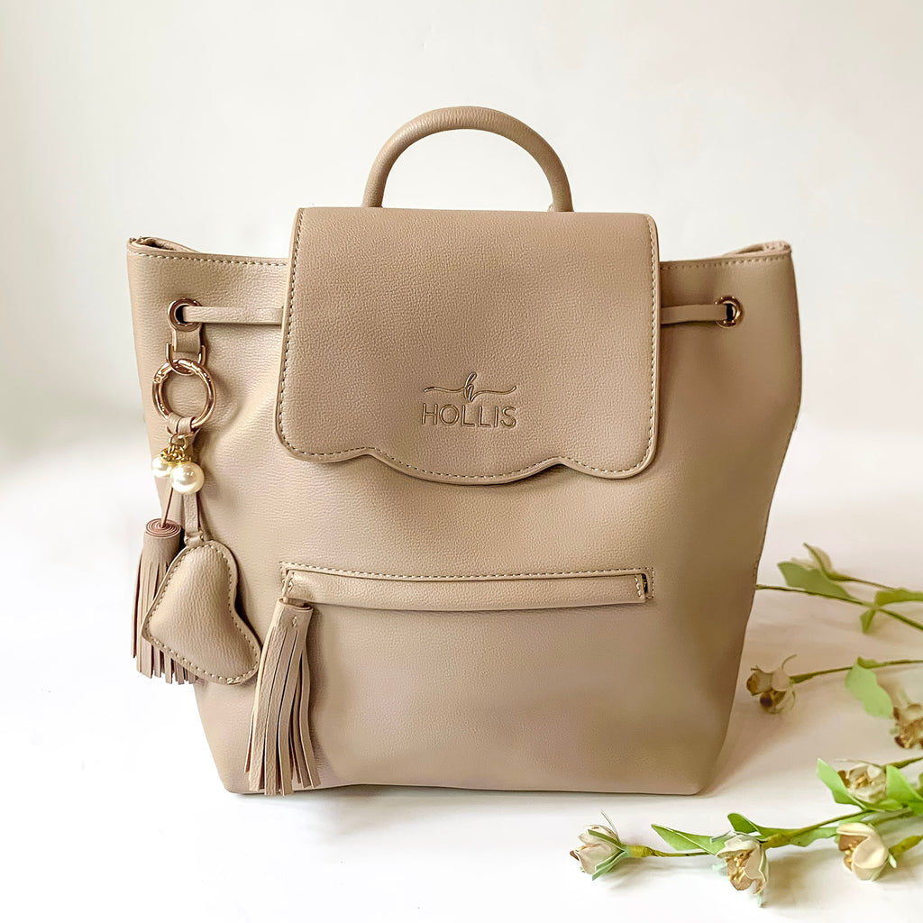 Hollis Mini Backpack in Nude – Velvet Lining with Heart Keychain, NWT Beige Backpack Mini Bags & Handbags for Women for sale | eBay main image 2