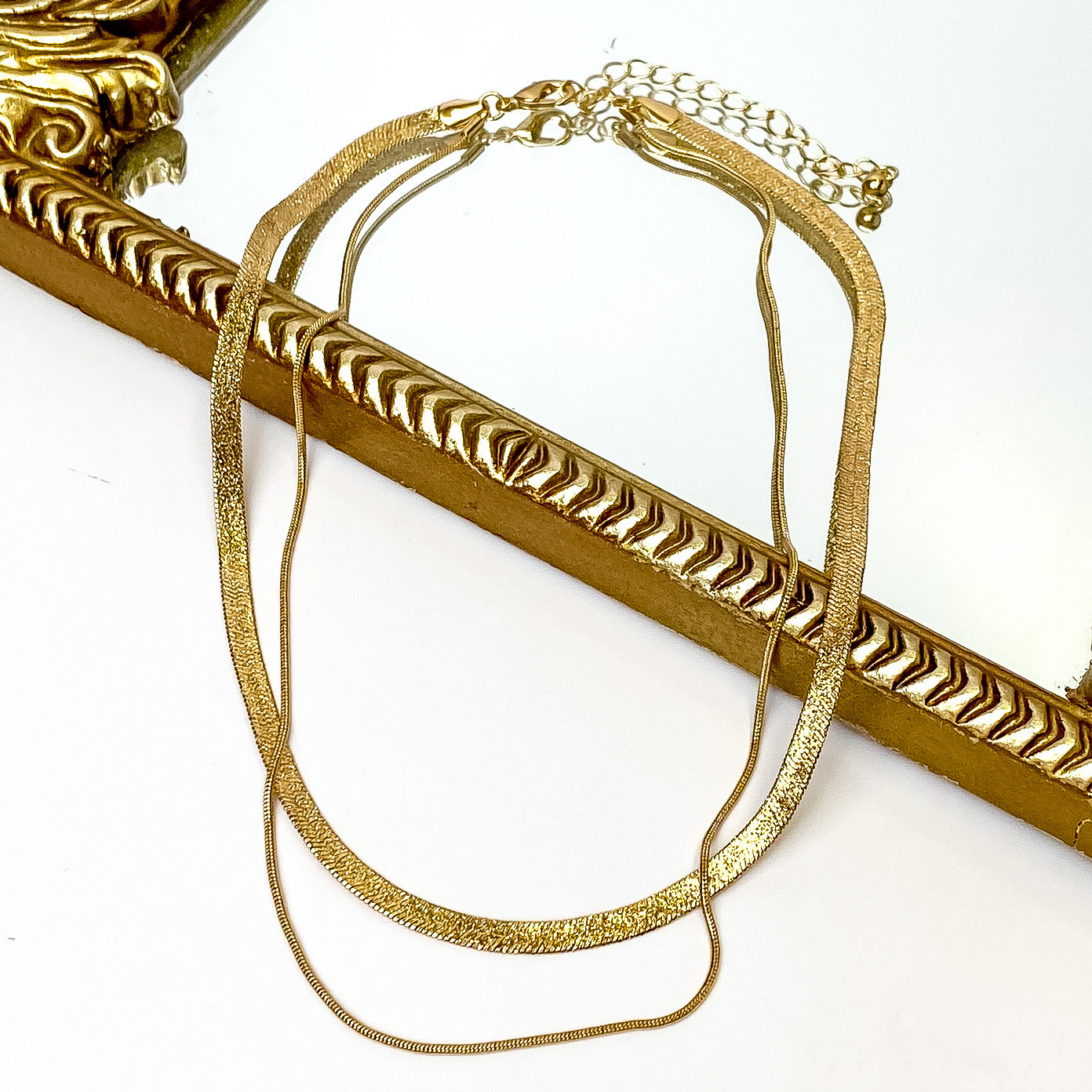 Layered Chain Necklace in Gold Tone - Giddy Up Glamour Boutique