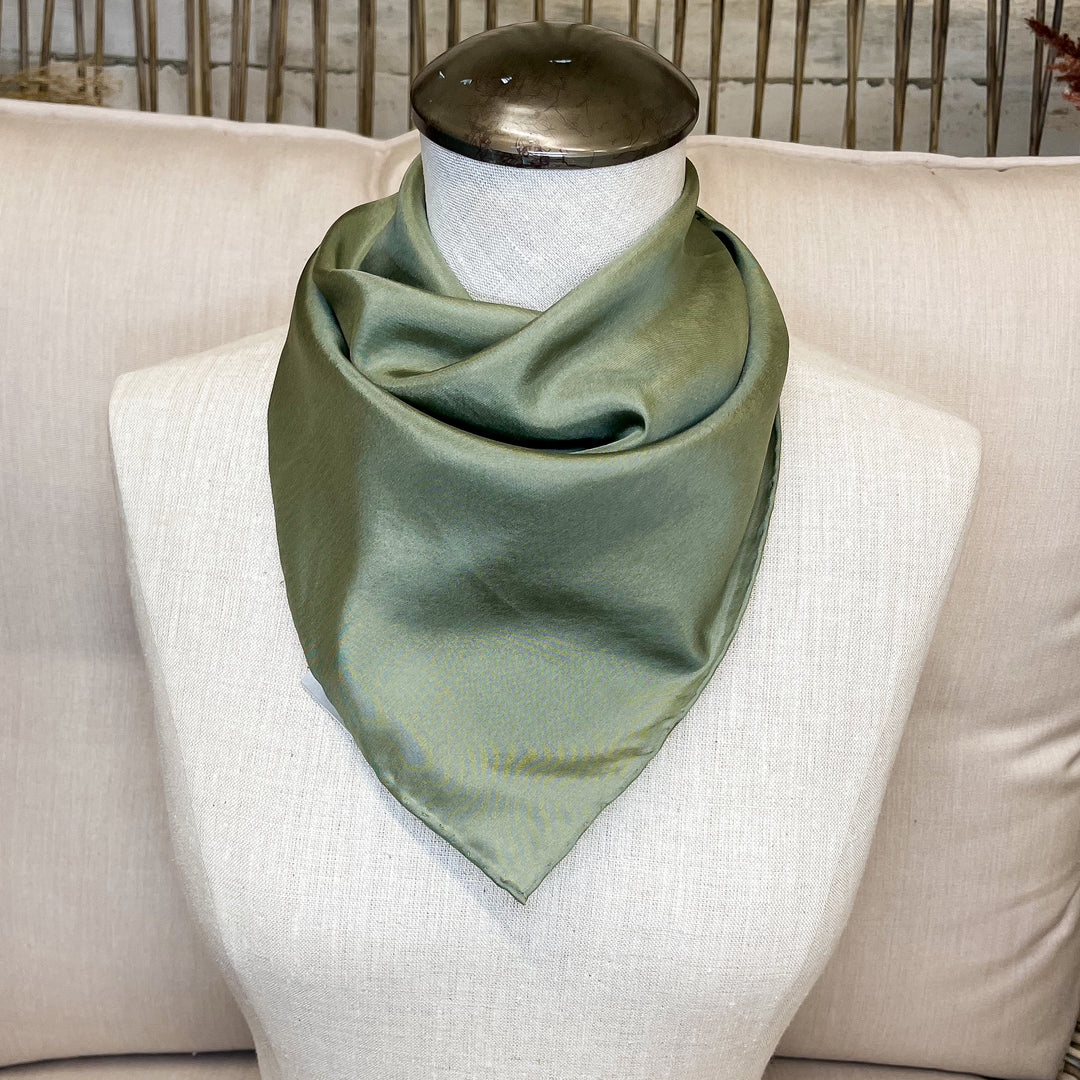 Mini Solid Silk Wild Rag in Sage Green