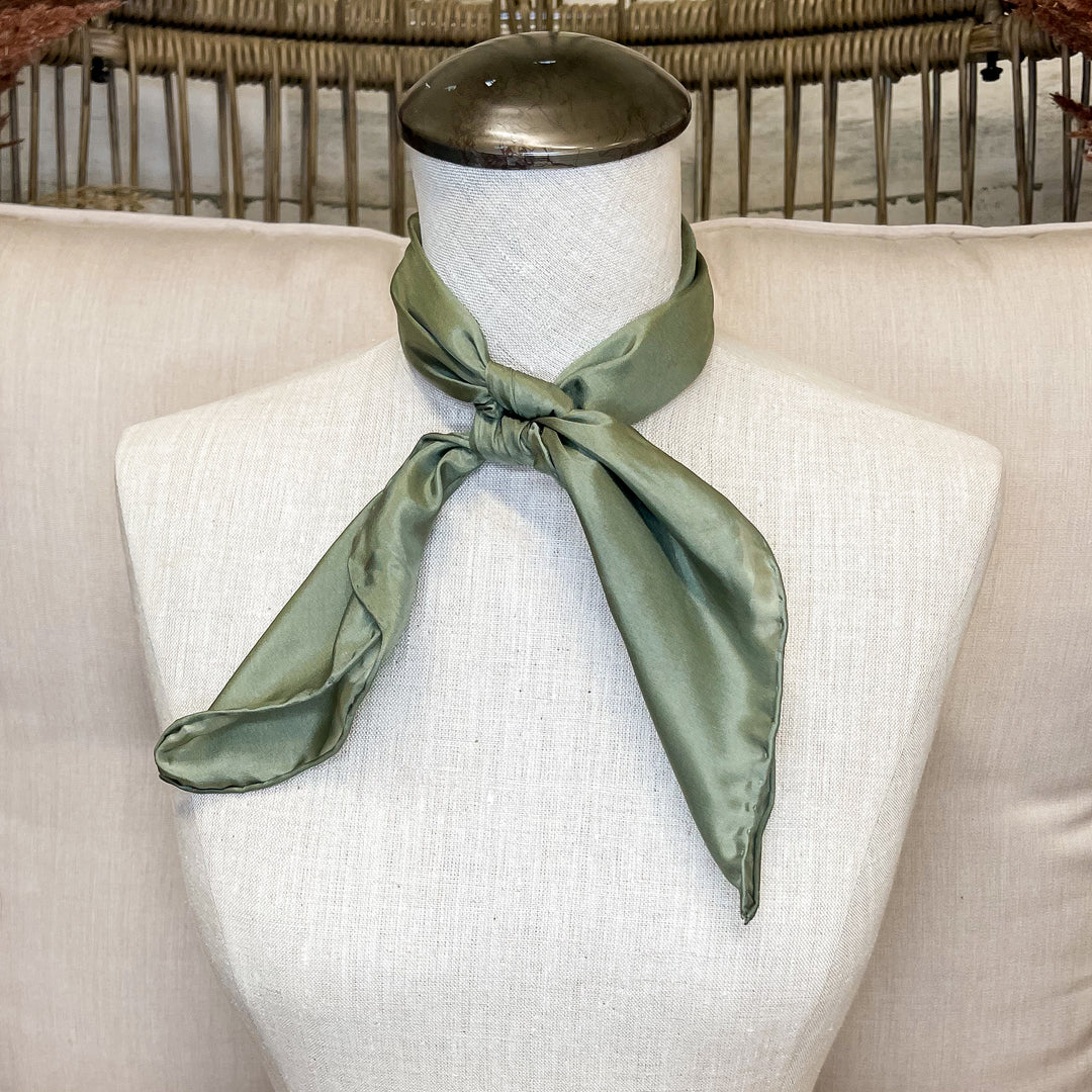 Small Wild Rag Wyoming Traders | Mini Solid Silk Wild Rag in Sage Green – Giddy Up ...