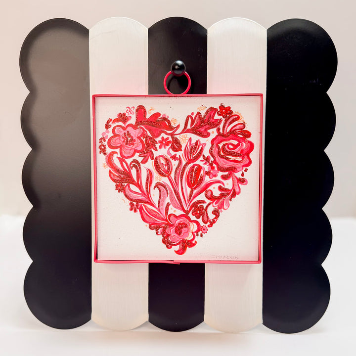 The Round Top Collection | Mini Gallery Art Chinoiserie Collage Heart in Pink