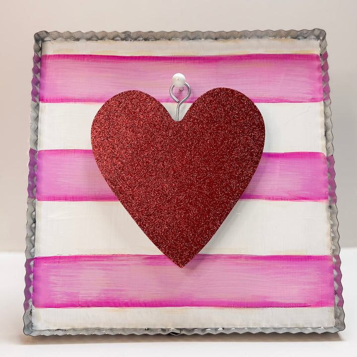 The Round Top Collection | Mini Gallery Art Insert Glitter Heart in Red