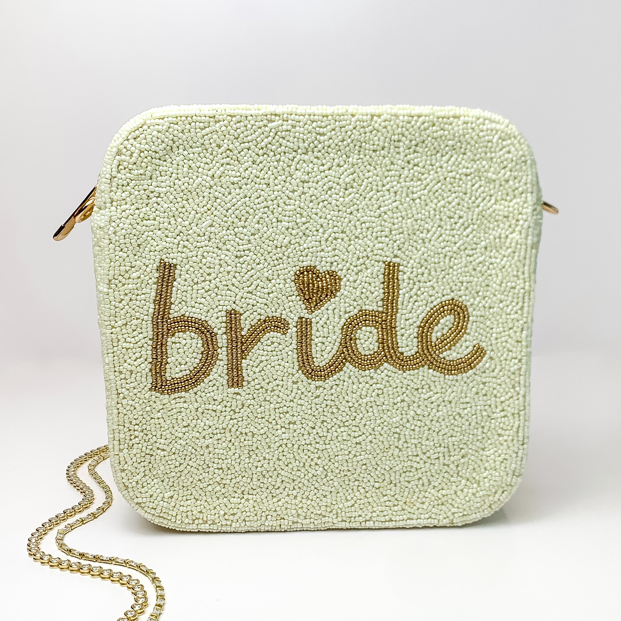 Favorite Day Beaded Bride Purse in Ivory - Giddy Up Glamour Boutique