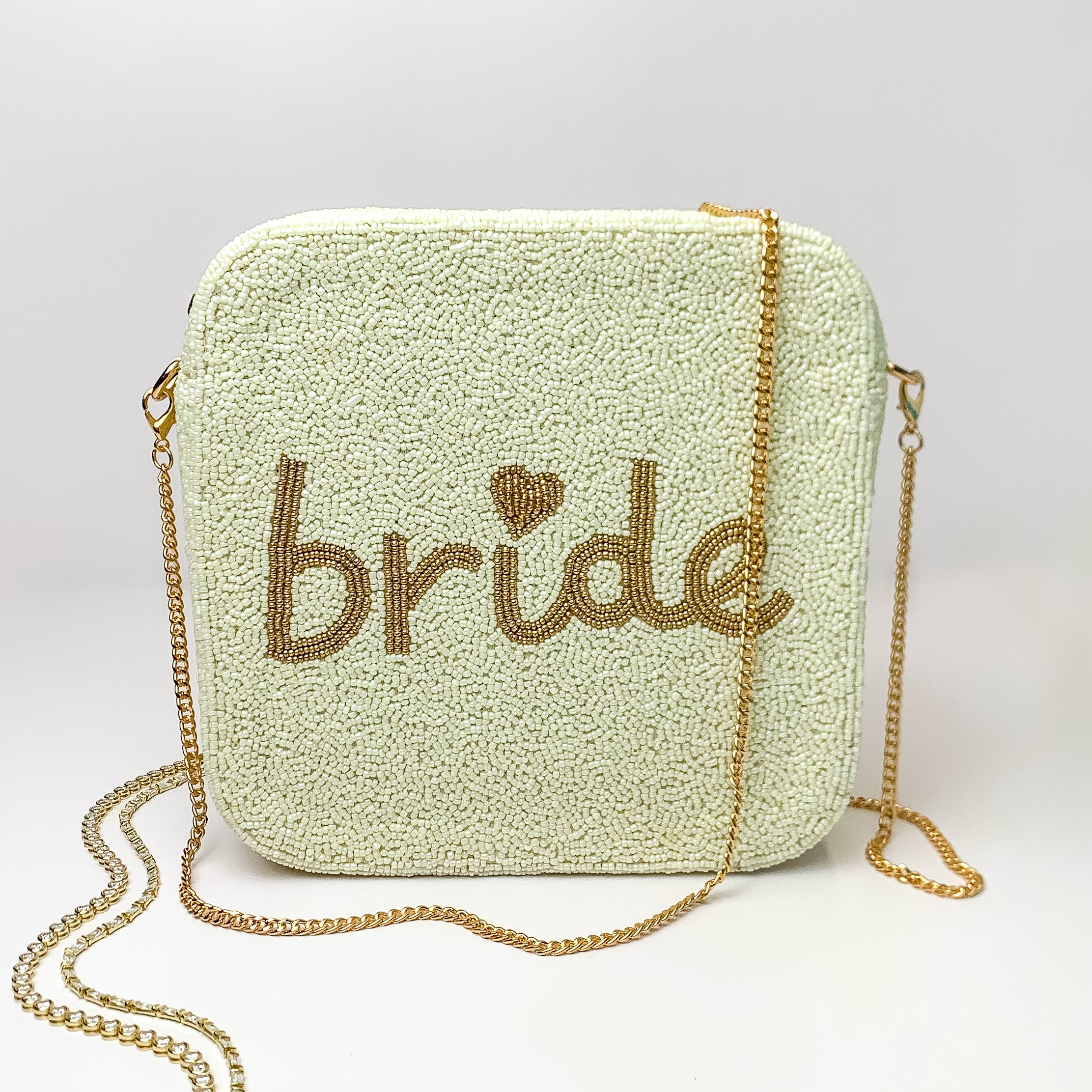 Favorite Day Beaded Bride Purse in Ivory - Giddy Up Glamour Boutique